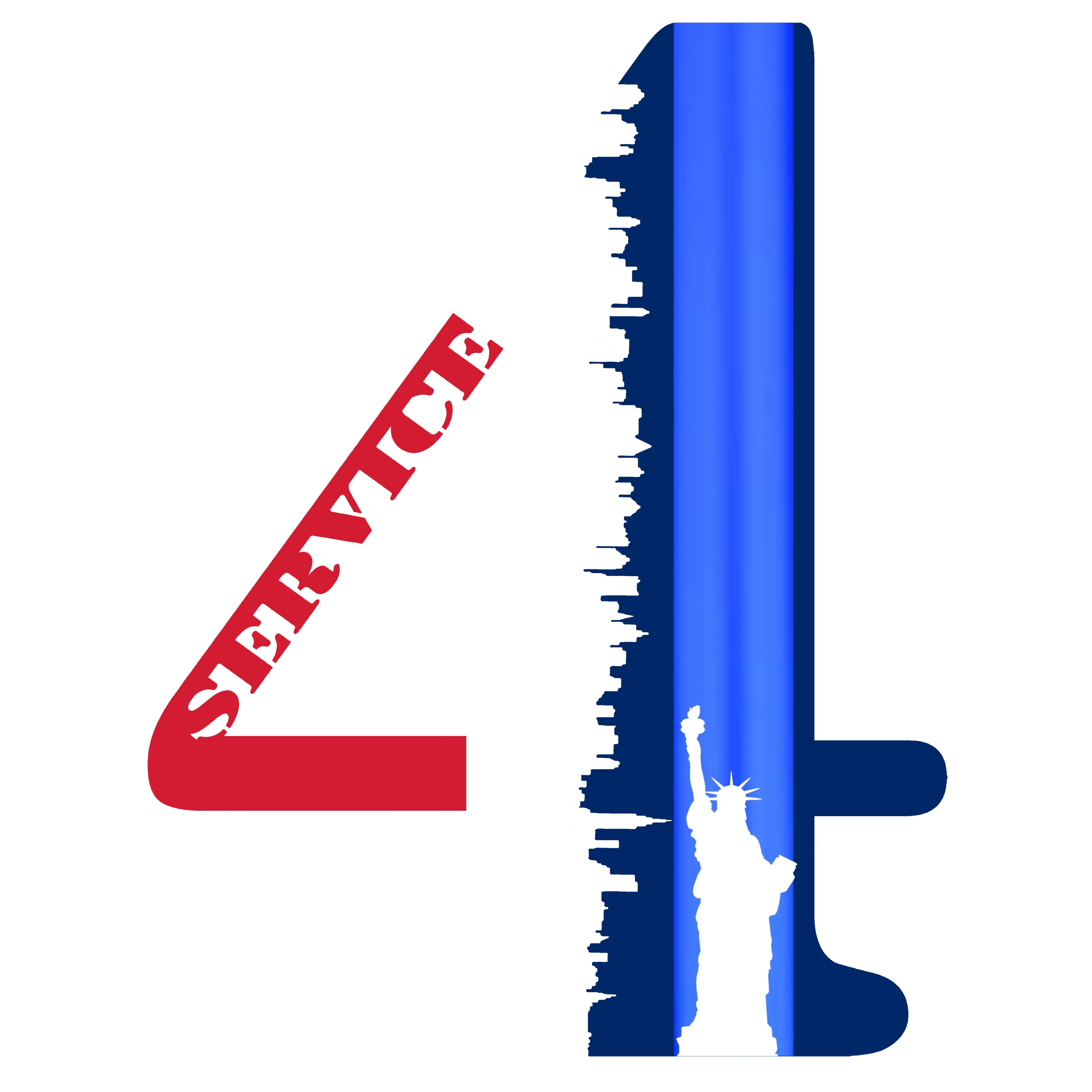 First Responder Red white and blue with Tower and Negative skyline and statue of liberty (Complete)